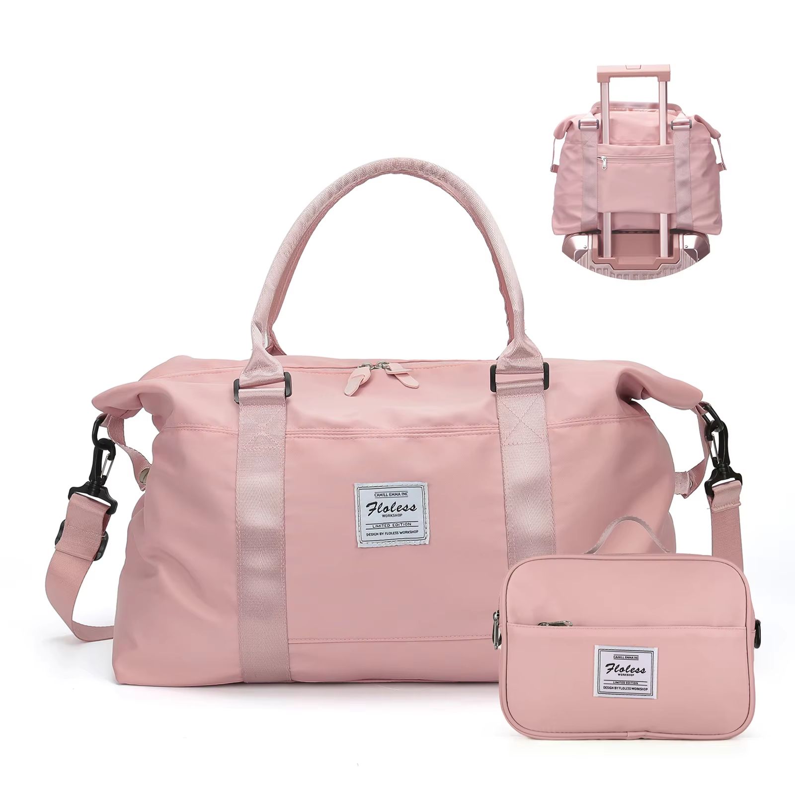Women's Weekender Travel Tote Bag with Toiletry Bag and Wet Pocket