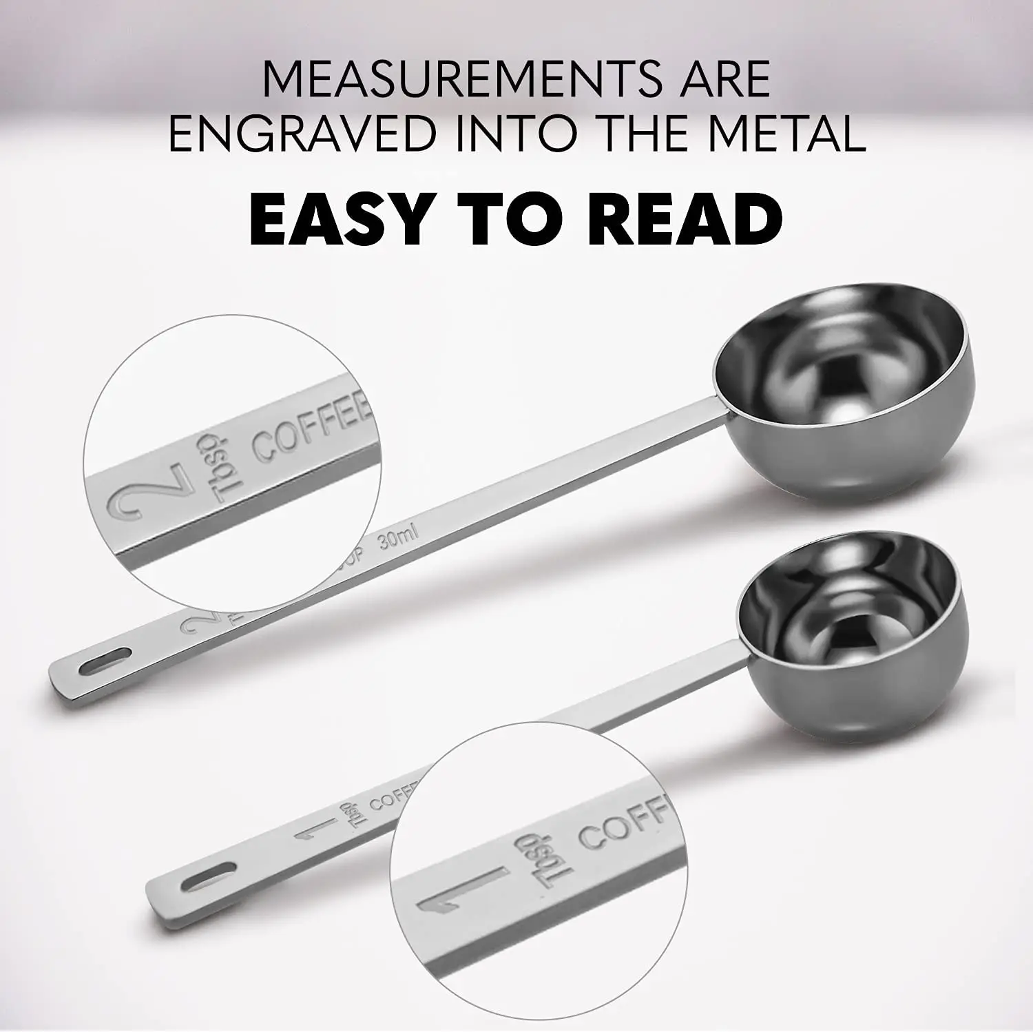 Stainless Steel Measuring Spoon with Scale, Powder Pressing Coffee Spoon, Household Seasoning Spoon, Durable Measuring