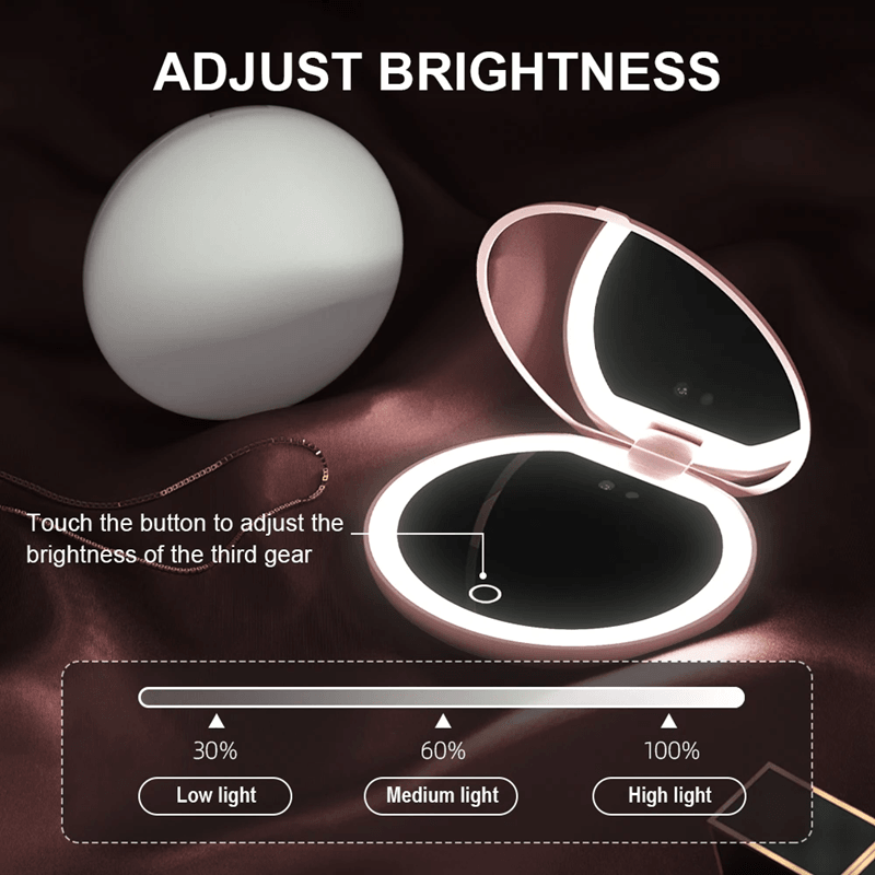 Smart UV Sunscreen Makeup Mirror with LED Light and Sunscreen Detection