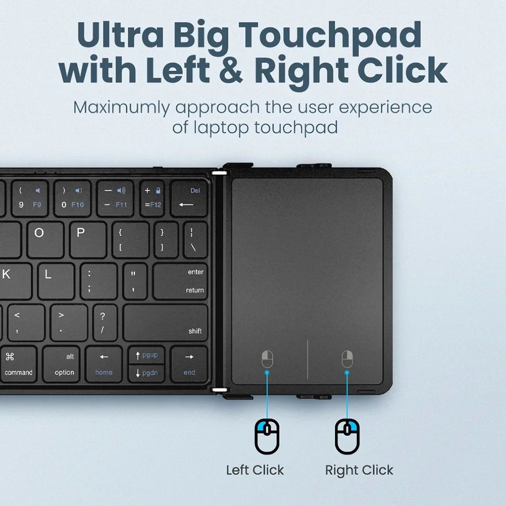 Foldable Wireless Bluetooth Keyboard Portable Travel Keyboard