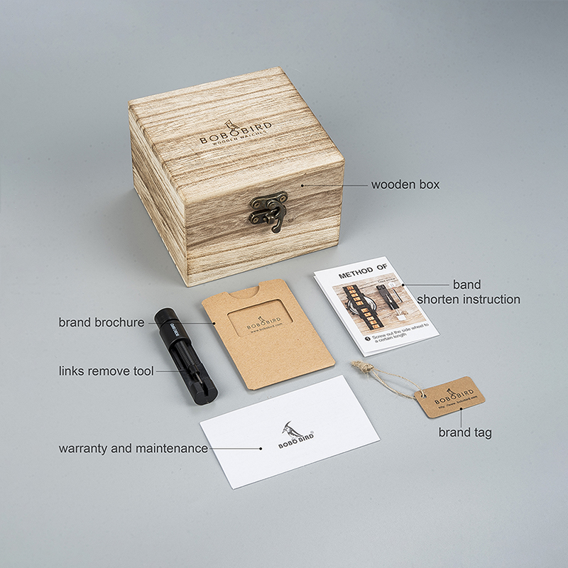 BOBO BIRD Wooden Watch Men Quartz Movement, Bayan Kol Saati Luxury Mens Watches with Luminous Hands, Gift Box