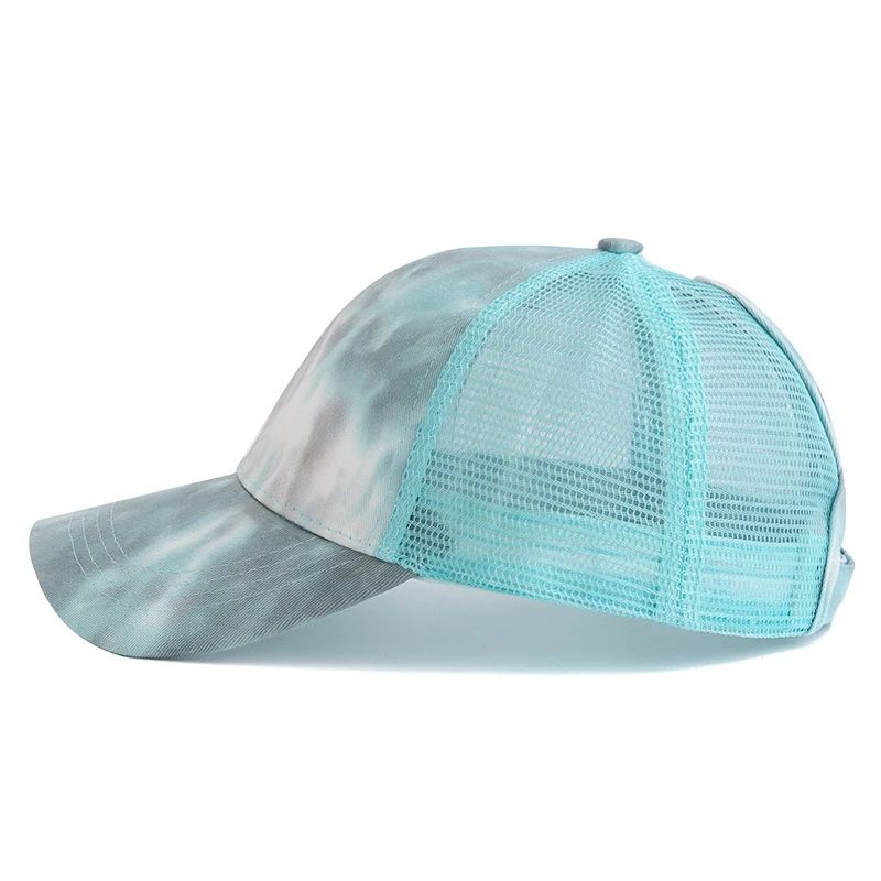 Women Tie Dye Ponytail Trucker Baseball Cap