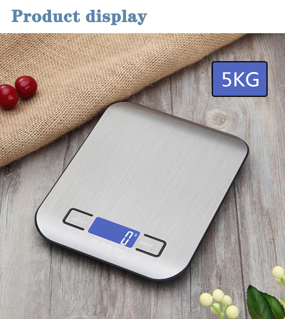 Stainless Steel Electronic Kitchen Scale LCD Display Weighing Baking Tools Jewelry Food Snacks