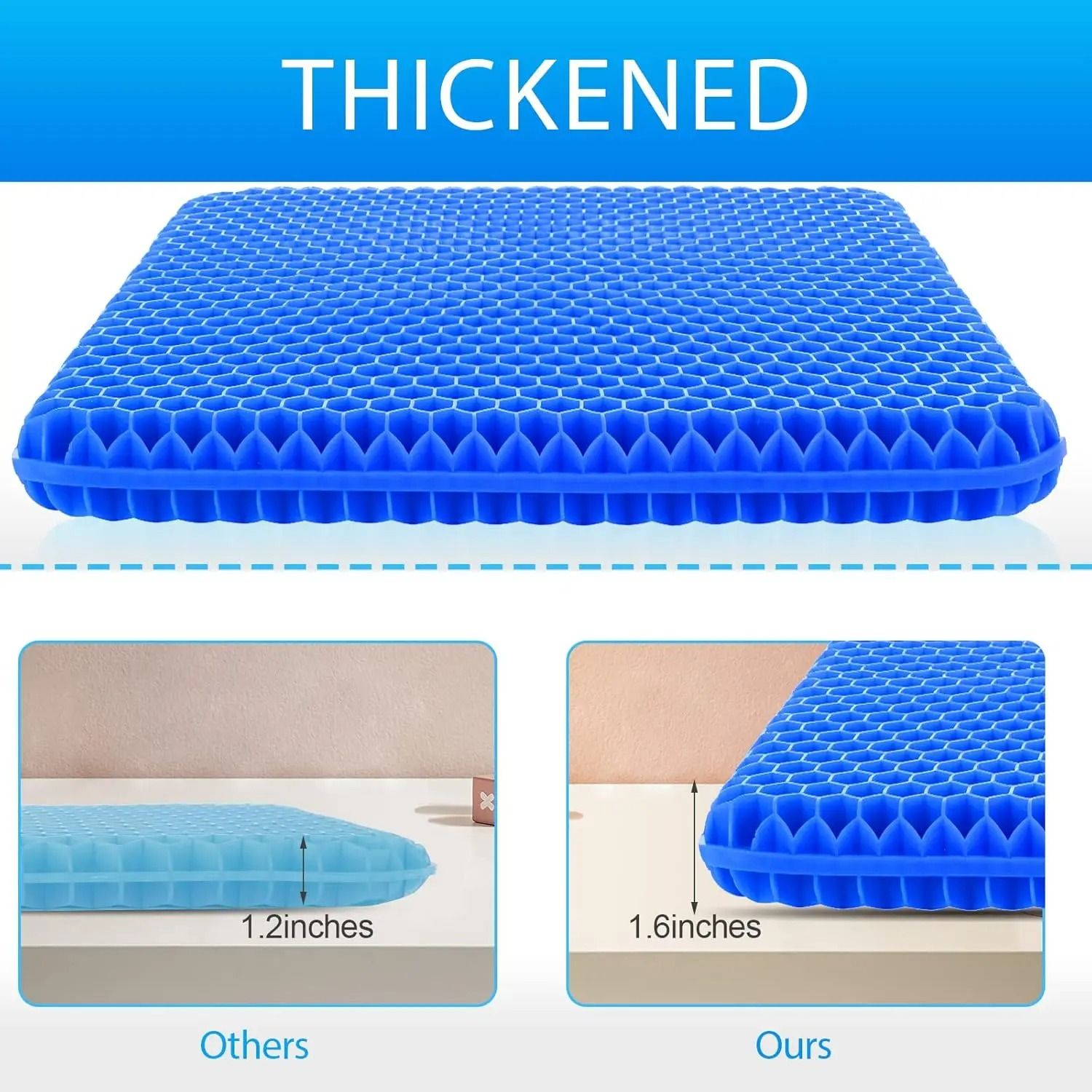 Hyper-Elastic Honeycomb Cooling Gel Seat Cushion