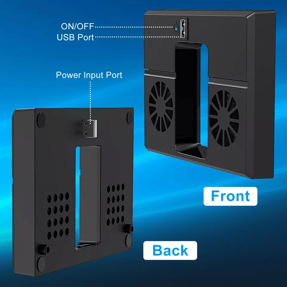 USB Cooling Fan Vertical Stand for Xbox Series X, Quiet Dual Fans Game Console Cooler Base Accessory