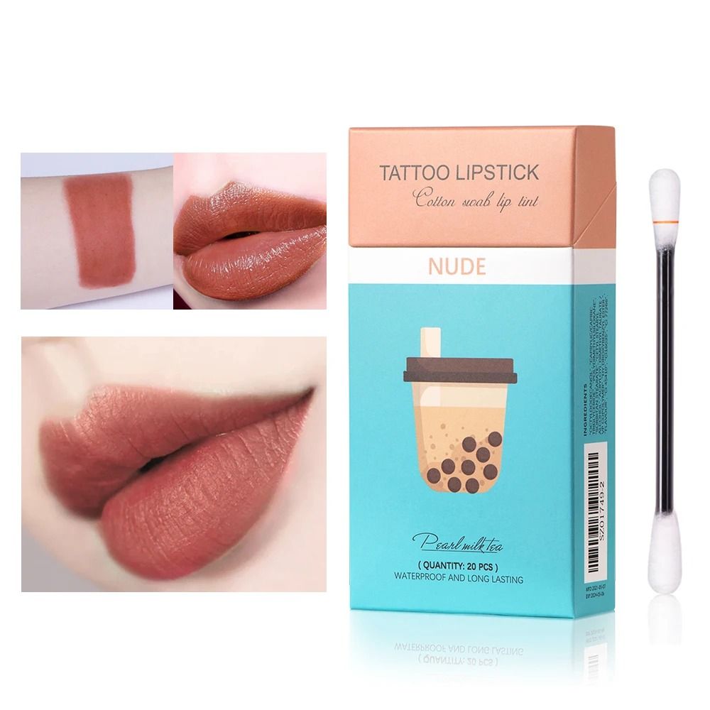 20 pcs Long Lasting Waterproof Lip Stain Cotton Swab Set