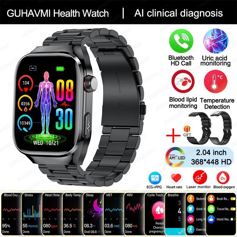 VitalSense Pro ECG Smart Watch Health Tracker Bluetooth Call