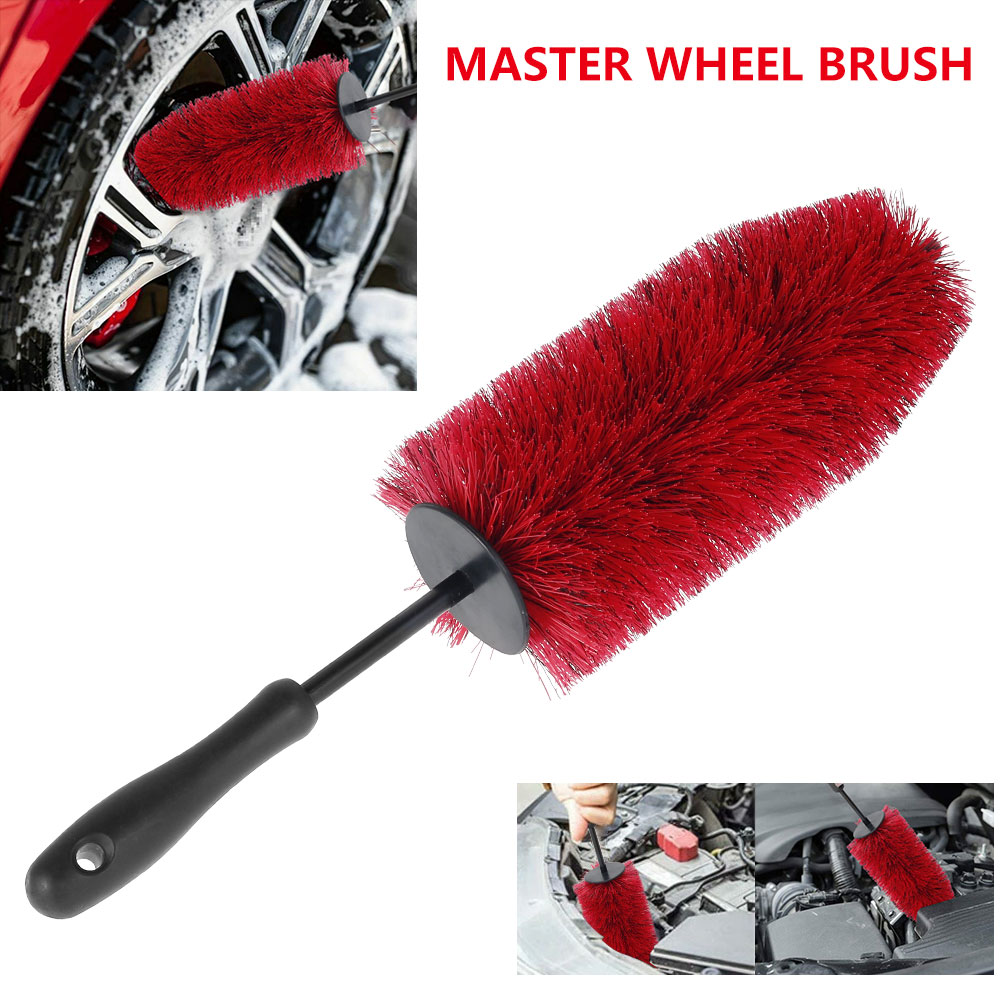 Car Wheel Rim Tire Cleaning Brush Soft Bristle Non-Scratch Car Care Detailing Tool