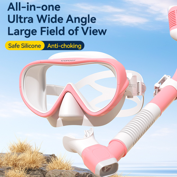 Full Face Snorkel Mask HD Anti Fog Diving Mask Set Wide View Swim Gear