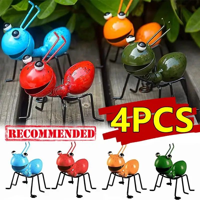 Metal Ant Wall Decor Set for Garden Fence and Indoor Wall Art