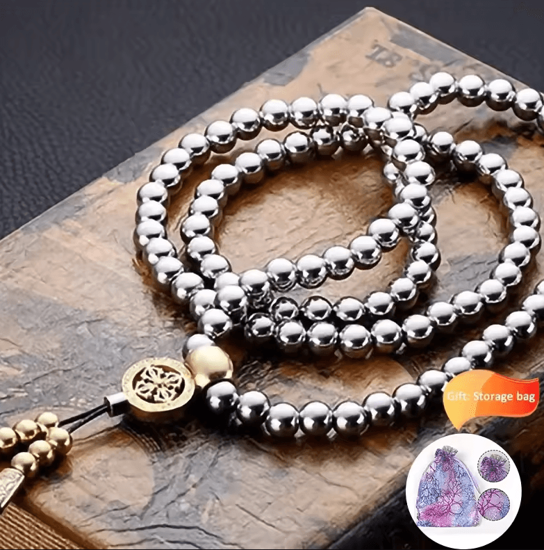 Tactical 8MM Steel Bead Bracelet Necklace – Heavy-Duty EDC Survival Chain (118–128 Beads)