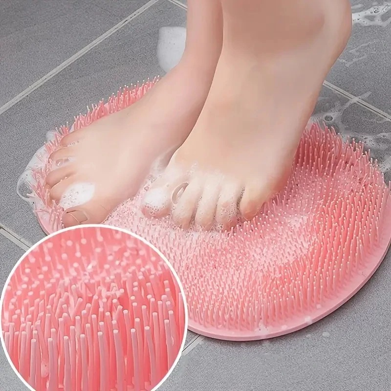 Deep Cleansing Exfoliating Foot Brush and Back Scrubber, Suction Cup Body Scrubber for Skin Dirt Removal