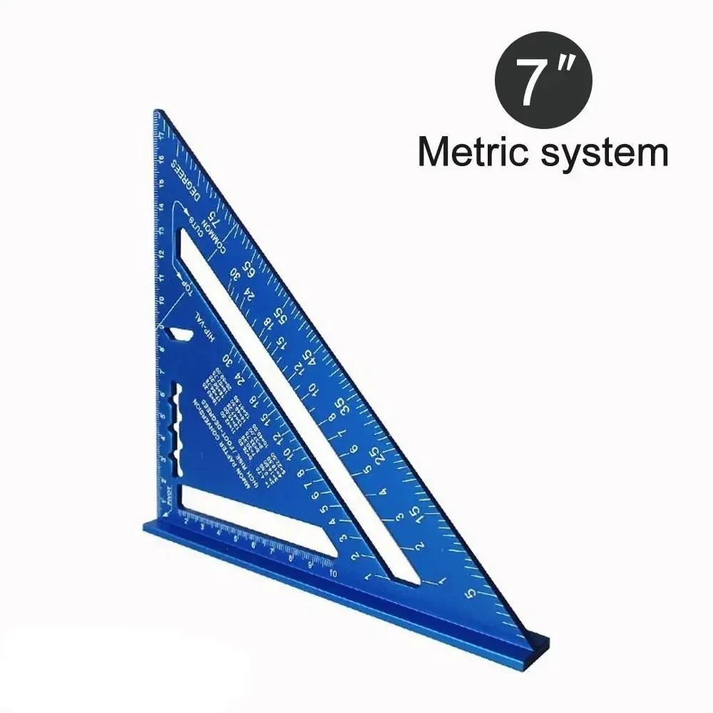 7 Inch Triangle Ruler Aluminum Alloy Carpenter Angle Measuring Tool