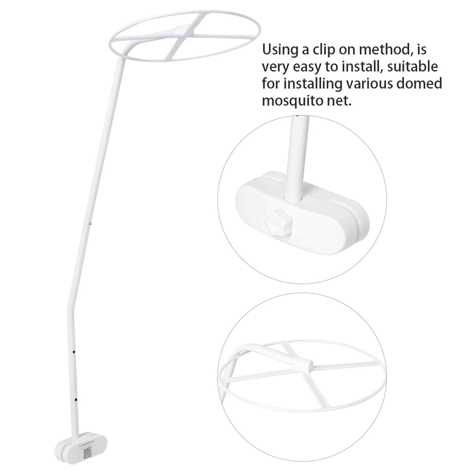 Adjustable Mosquito Net Stand – Clip-On Crib Canopy Holder Rack for Baby Beds