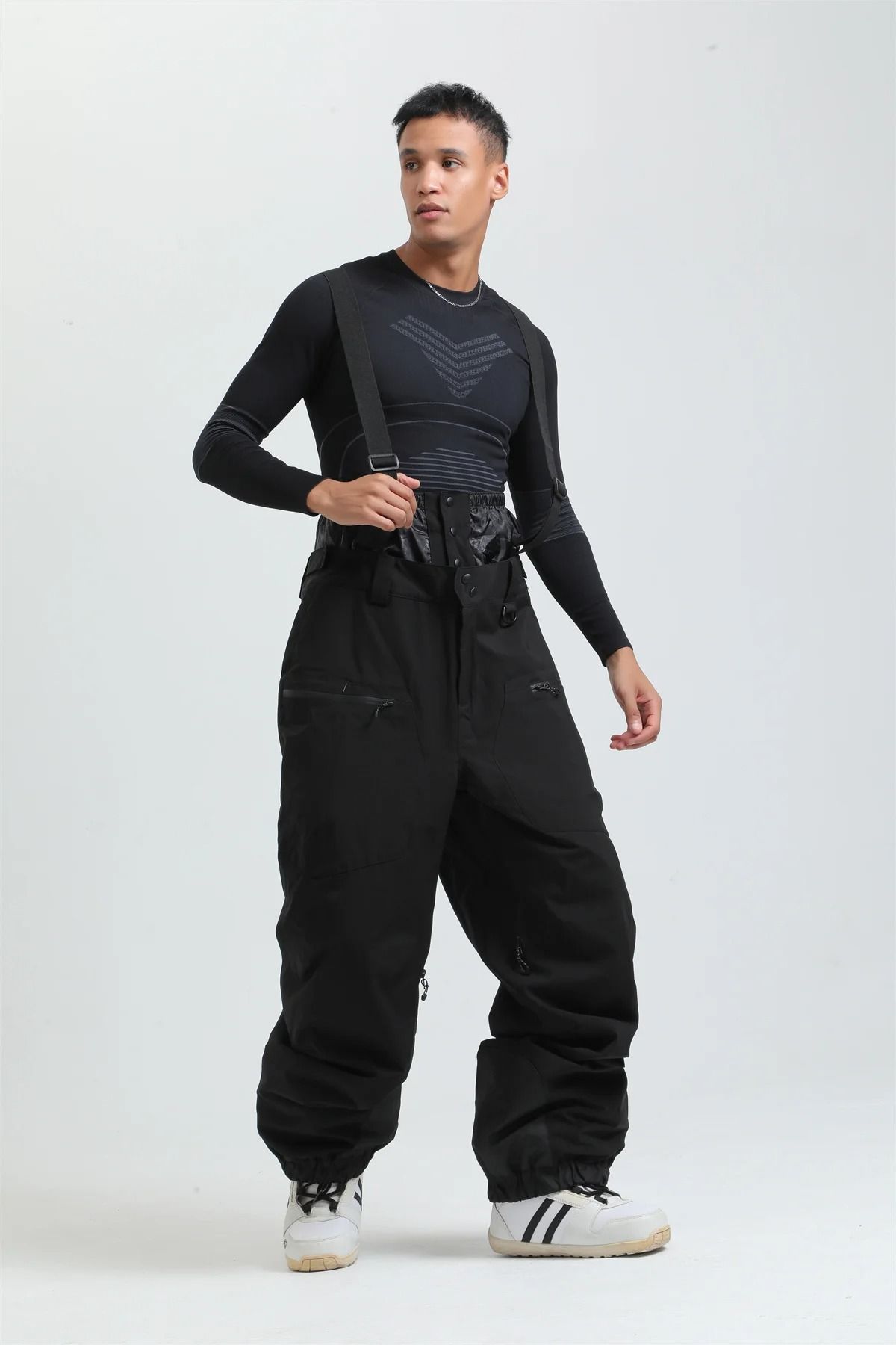 Womens Waterproof Insulated Ski Pants With Suspenders Warm Winter Snowboard Overalls