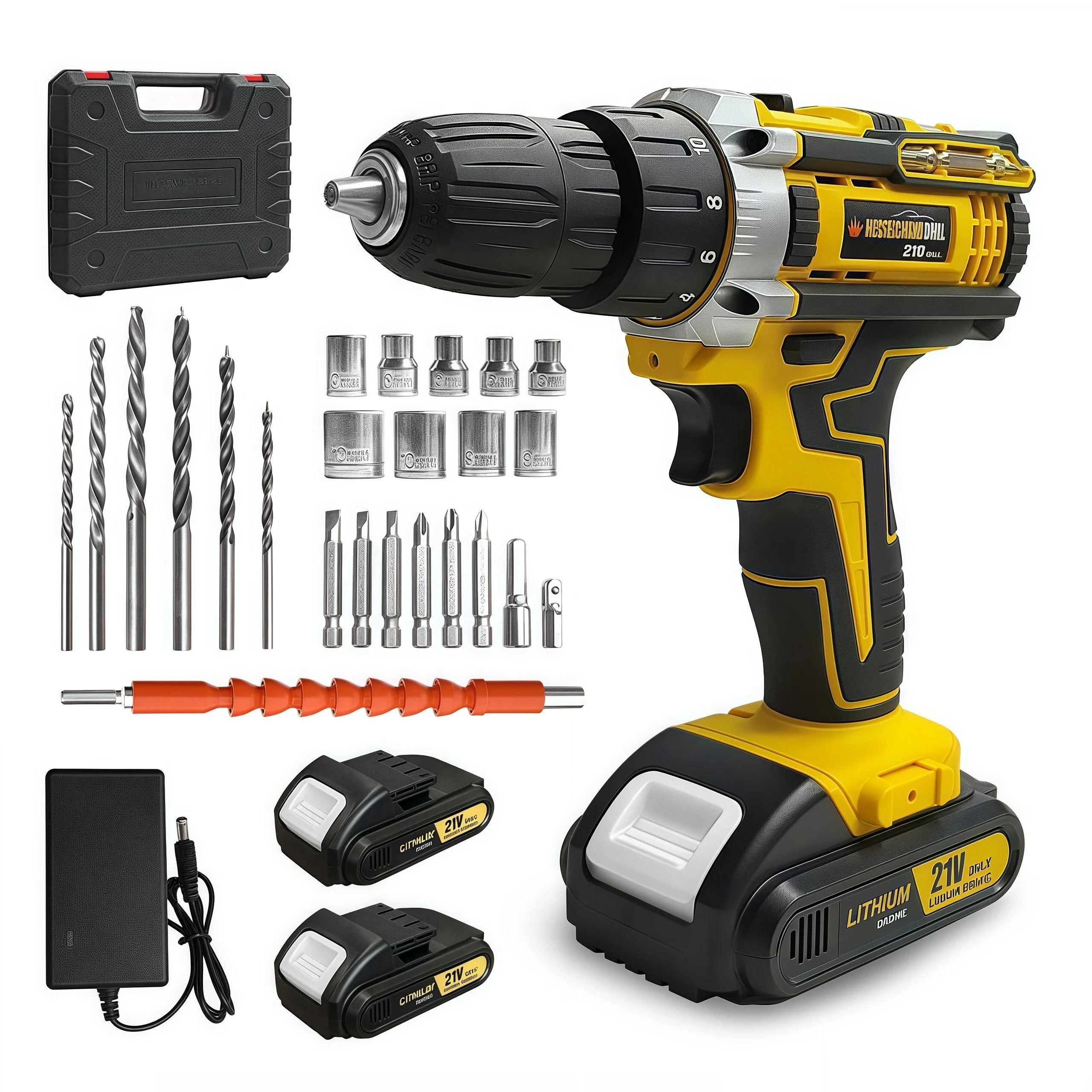 Lithium-Powered Electric Drill & Screwdriver Combo | Impact Driver Home DIY Kit | Executive Handheld Tool Suite
