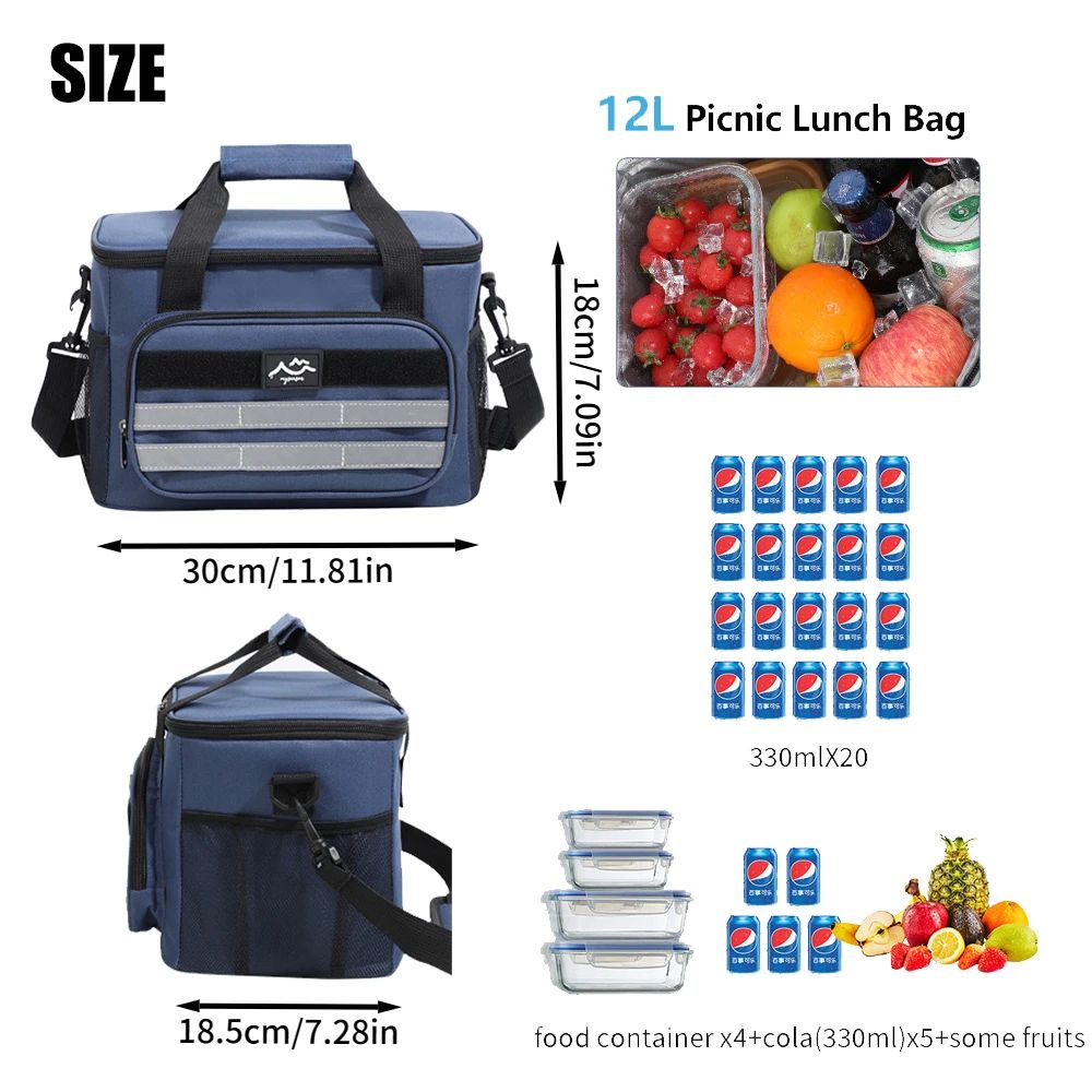 Large Capacity Insulated Picnic Cooler Bag