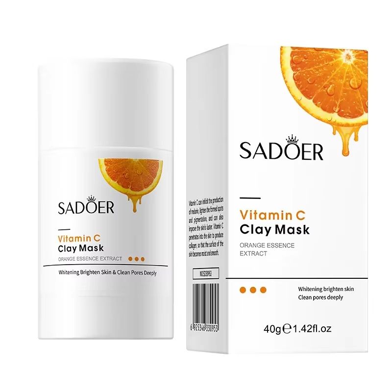 SADOER Vitamin C Clay Mask Stick Deep Cleansing Pore Cleaning Mask for Blackhead Removal and Oil Control