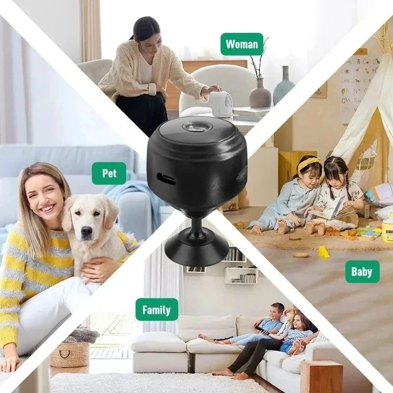 A9 1080P WiFi Mini Wireless Security Camera with Night Vision and Motion Alerts