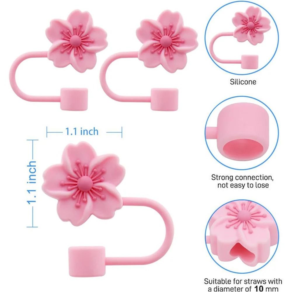 Flower Design Silicone Straw Covers for Stanley Cups 30 Oz and 40 Oz