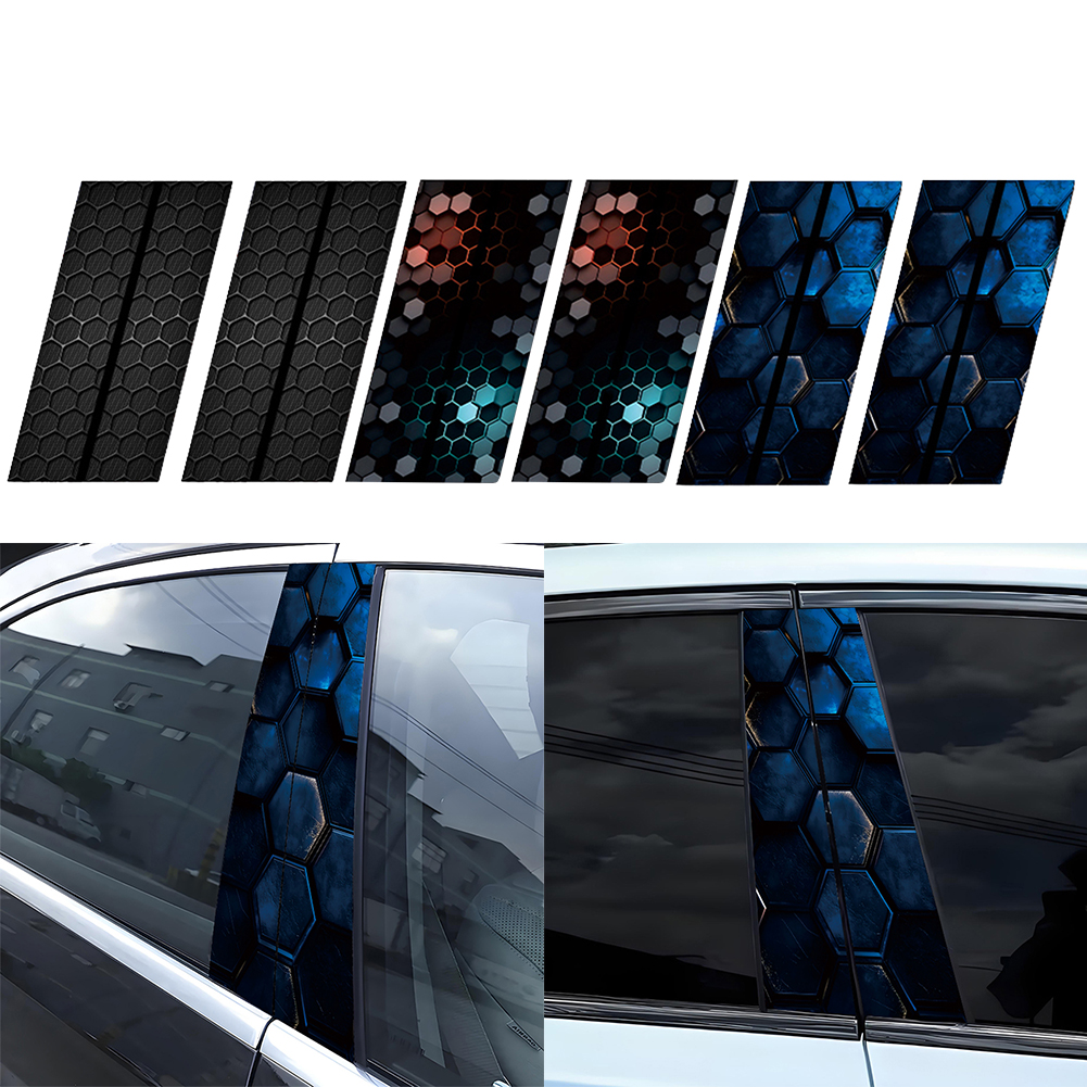 Waterproof Honeycomb B-Pillar Decal DIY Car Door Post Sticker for Automotive Accessories