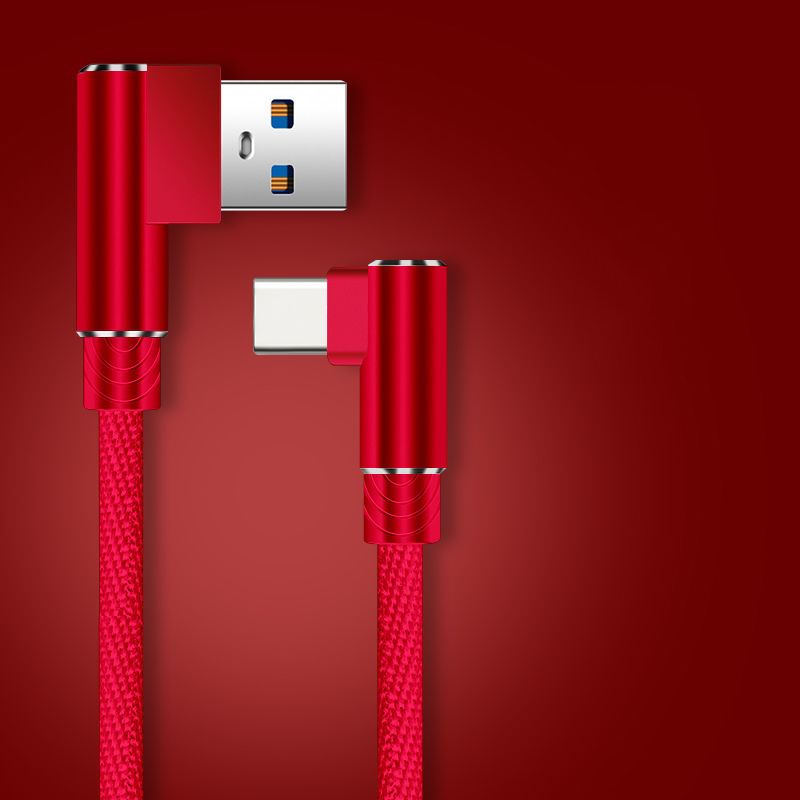 Fast Charge Type C USB Cable Elbow Data Cord PD Mobile Phone Cable