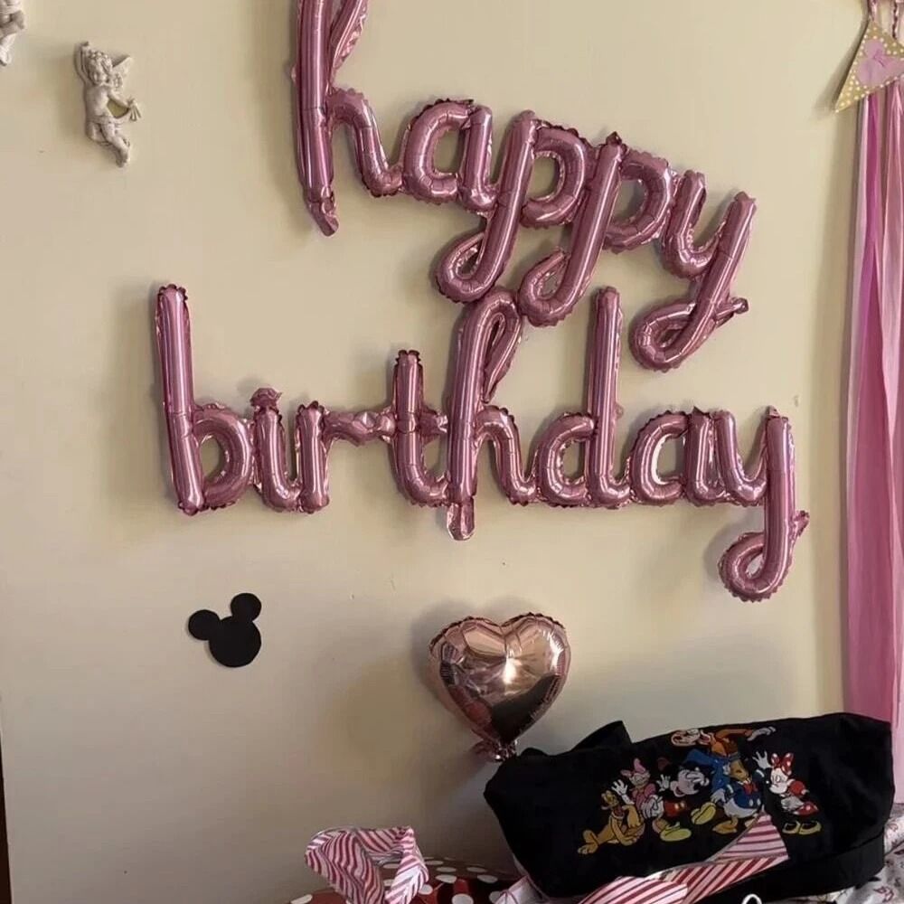 2-Piece Pink & Purple Happy Birthday Foil Balloon Set