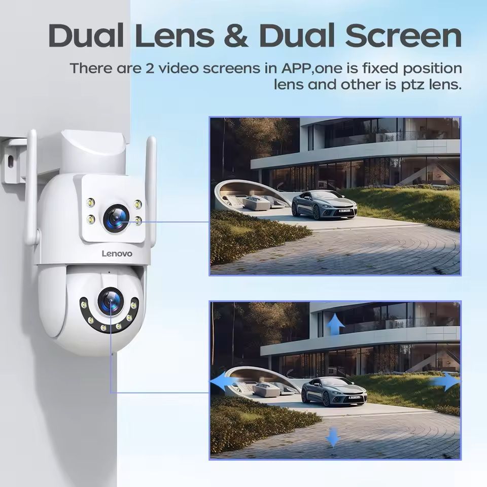 SecureView 4K Dual-Lens PTZ WiFi Security Camera – Smart Auto-Tracking with 5GHz Connectivity