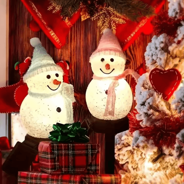 Solar Snowman Garden Lights – Christmas Outdoor Lawn Stake Decoration