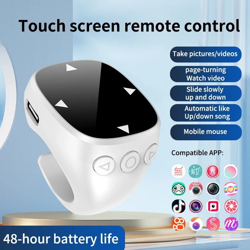 Smart Bluetooth Fingertip Ring Remote Control for Mobile Phone Camera and Media