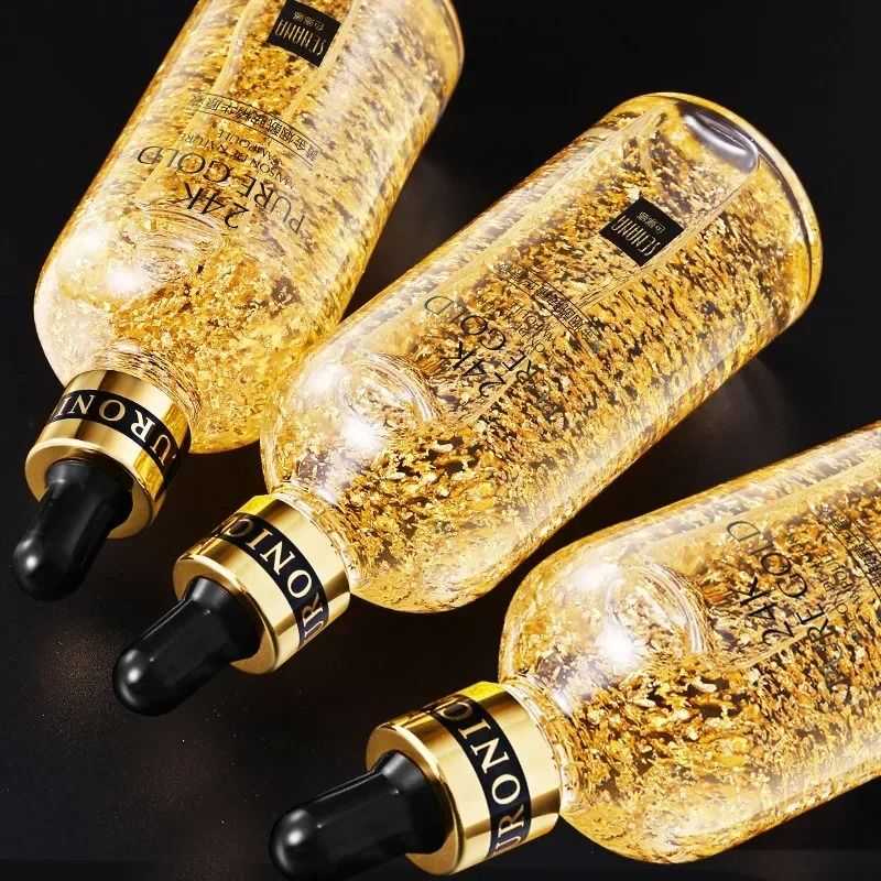 24K Gold Hyaluronic Acid Face Serum with Nicotinamide for Brightening and Pore Care