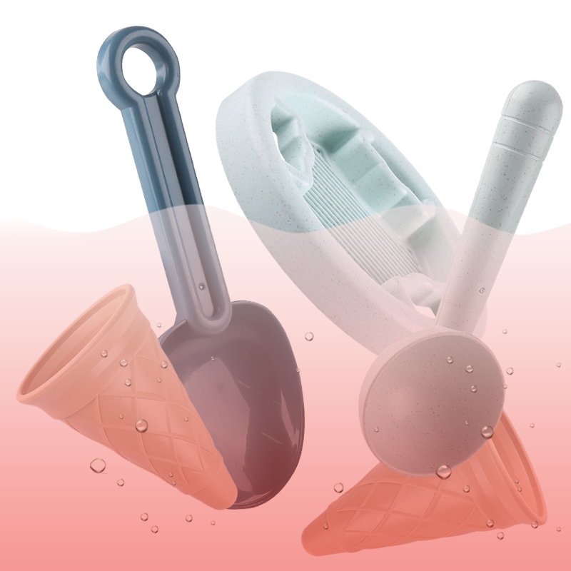 Kids Beach Bucket Ice Cream Sand Toy Set with Mold & Sifter