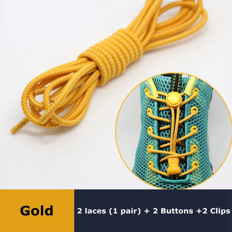 Elastic No Tie Shoelaces, Quick Rubber, Sneakers, Lazy Laces, Round Shoestrings, Stretching Lock