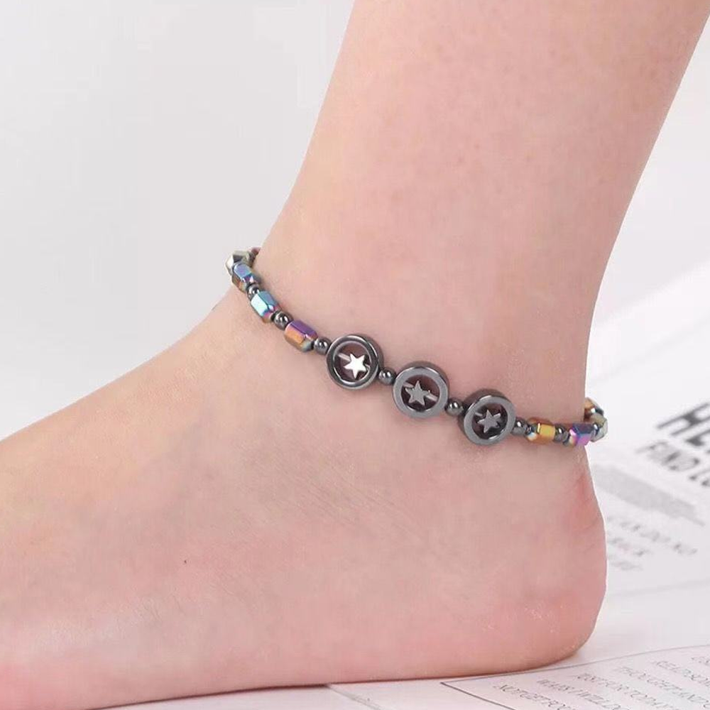 Obsidian Magnetic Therapy Anklet – Reduce Swelling & Varicose Veins | Perfect Health Gift for Her