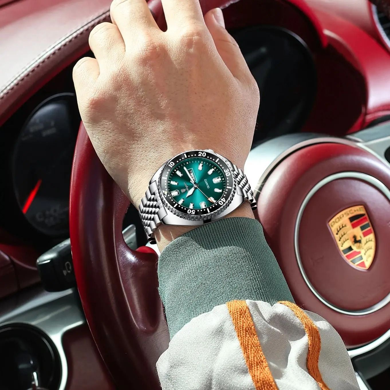 Poedagar Business Men Watch Waterproof Luminous Date Week