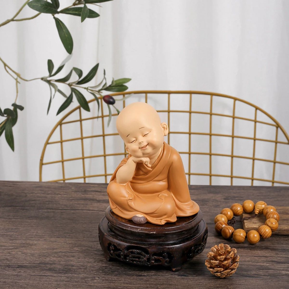 Cute Mini Monk Buddha Resin Figurine