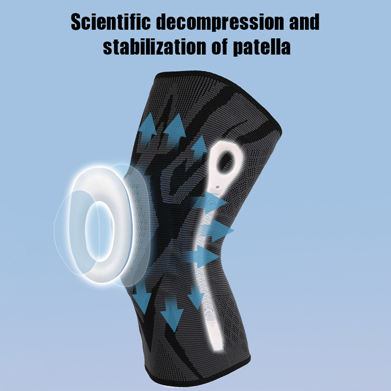 High Elastic Breathable Knee Sleeves, Knee Brace Silicone Pads Spring Support, Basketball Sports Guard Protect Meniscus