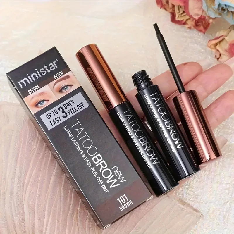Tattoo Peel Off Eyebrow Gel Tint, Waterproof, Transfer-Proof for Fuller & Defined Looking Brows