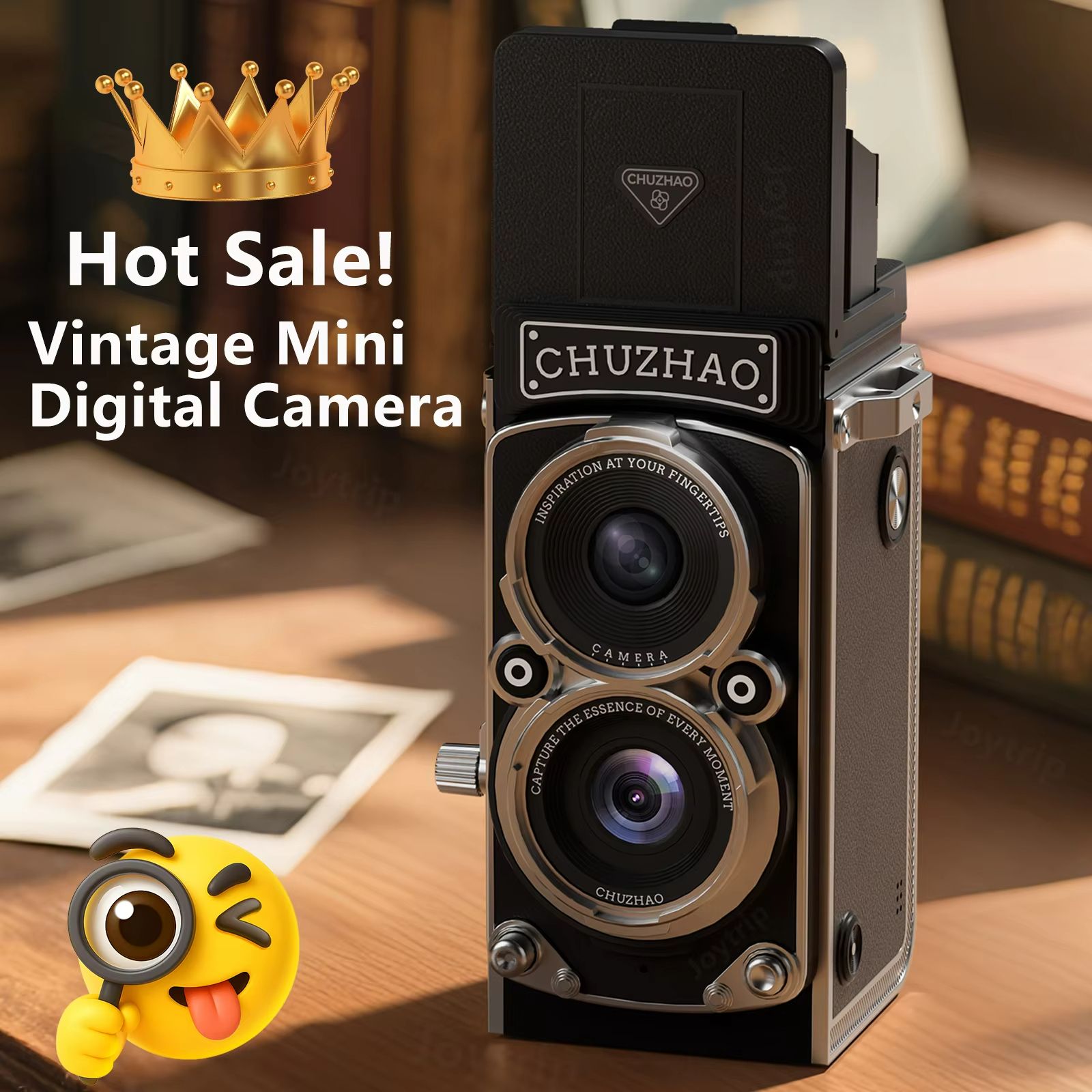 Vintage Mini Digital Camera – 12MP Autofocus Portable Camera with 1080P Video for Travel & Vlogging