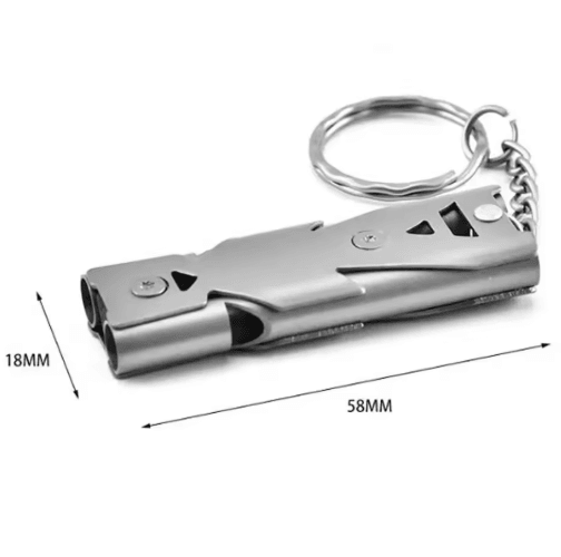 Double Pipe Whistle Pendant Keychain High Decibel Emergency Survival Whistle for Outdoor Use