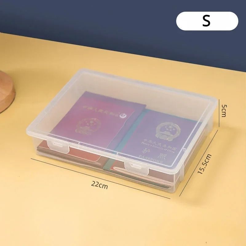 A4 Document Organizer Box Dustproof File Storage for Certificates and Papers