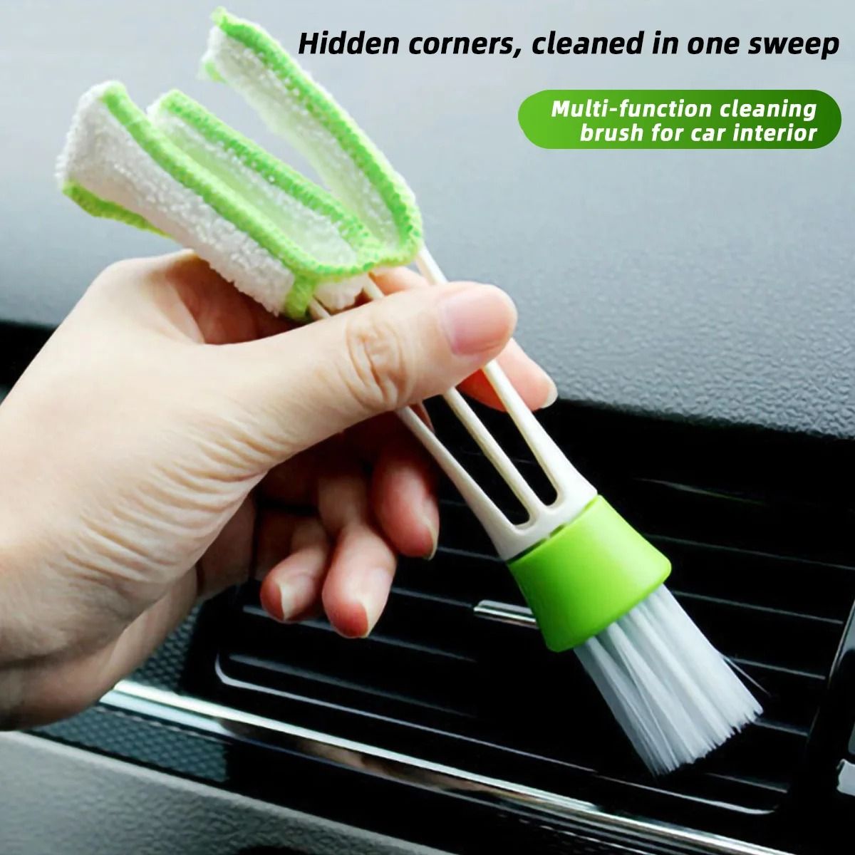 Dual-Head Microfiber Car Vent & Gap Cleaner