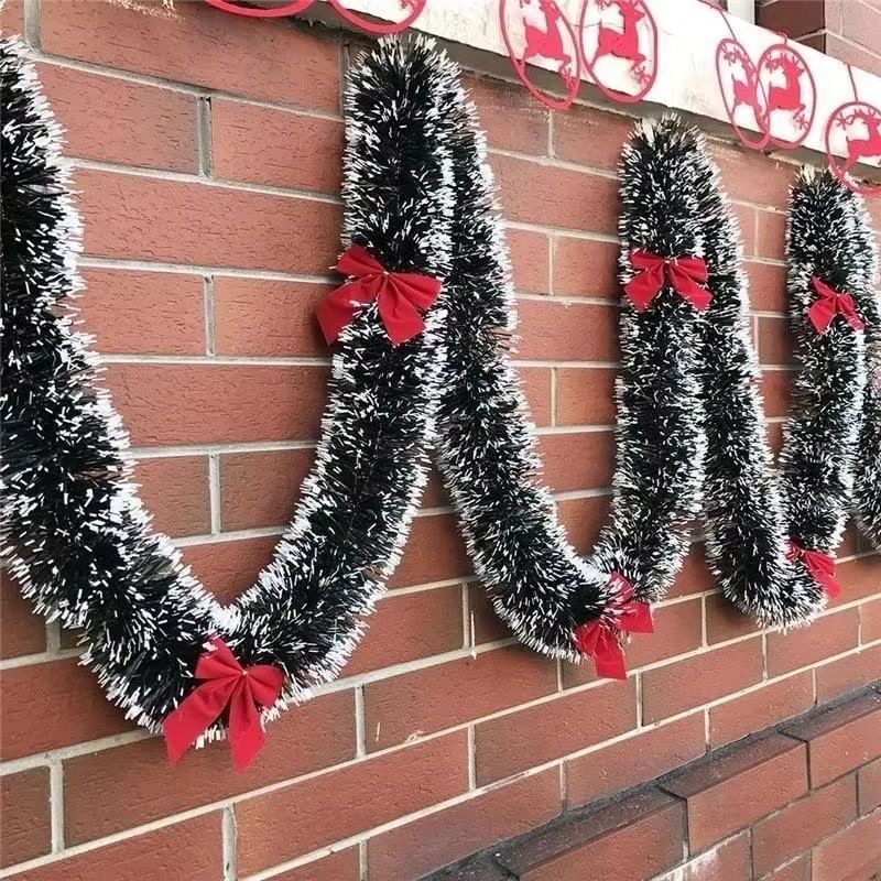 FestiveGlow 6.56ft Christmas Ribbon Garland for Tree, Party and Home Decor