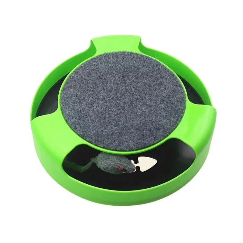 Interactive Cat Turntable Roller Toy with Scratcher and Track Ball