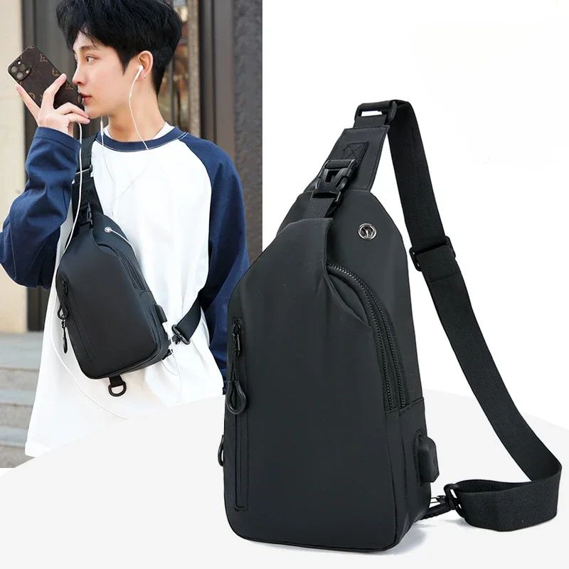 Men Nylon Crossbody Chest Bag