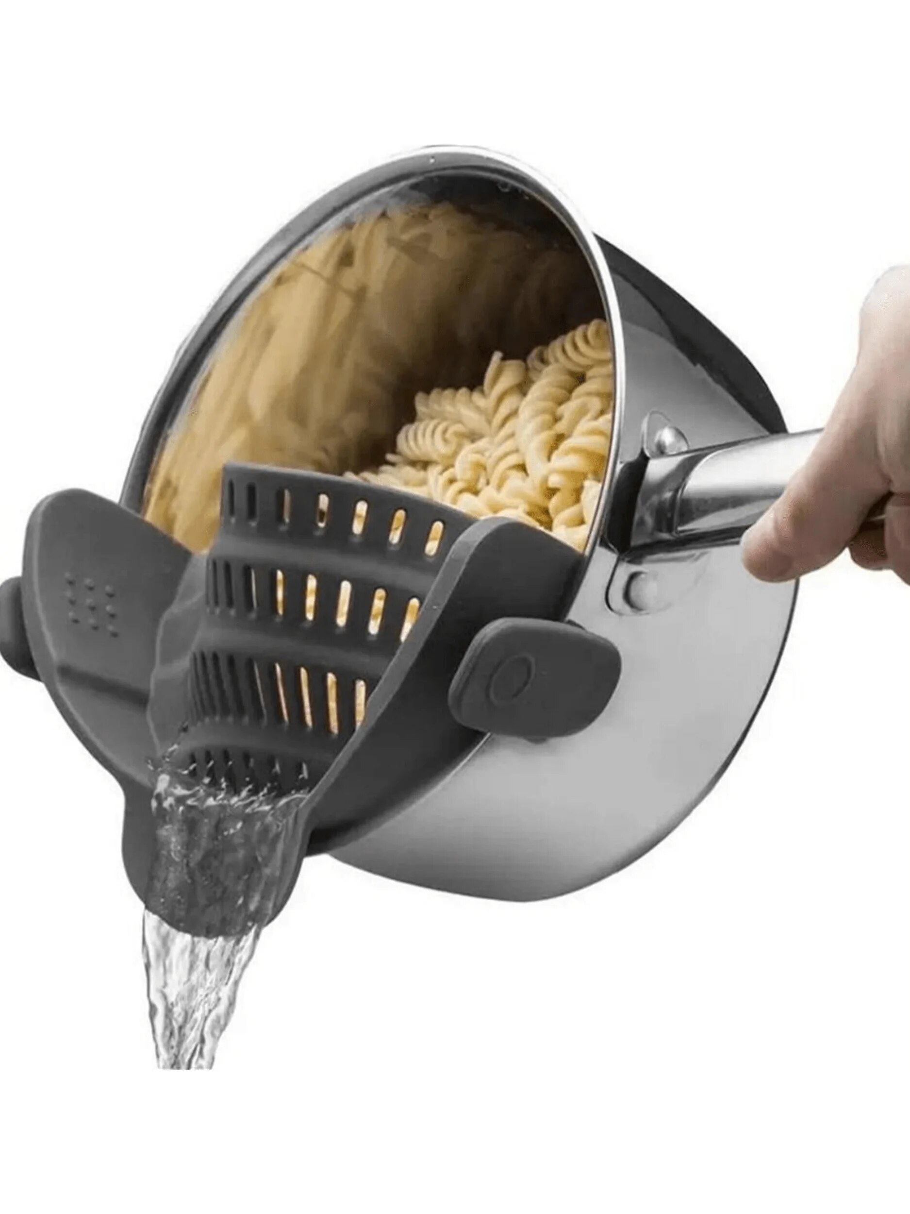 Adjustable Silicone Clip On Strainer for Pots, Pans, and Bowls Handheld Drainer for Noodles, Pasta