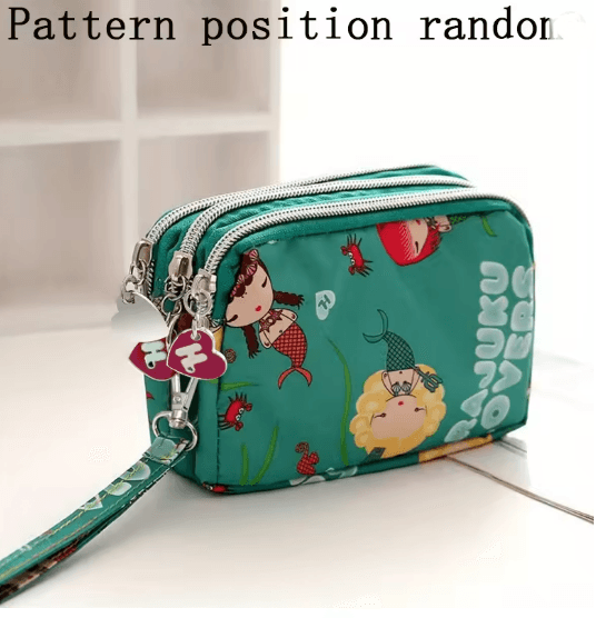 SoftCarry Womens Wrist Phone Purse Three Layer Zipper Handbag