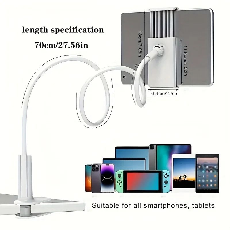 Universal 360° Rotating Tablet & Phone Holder - Adjustable Flexible Desktop & Bed Stand