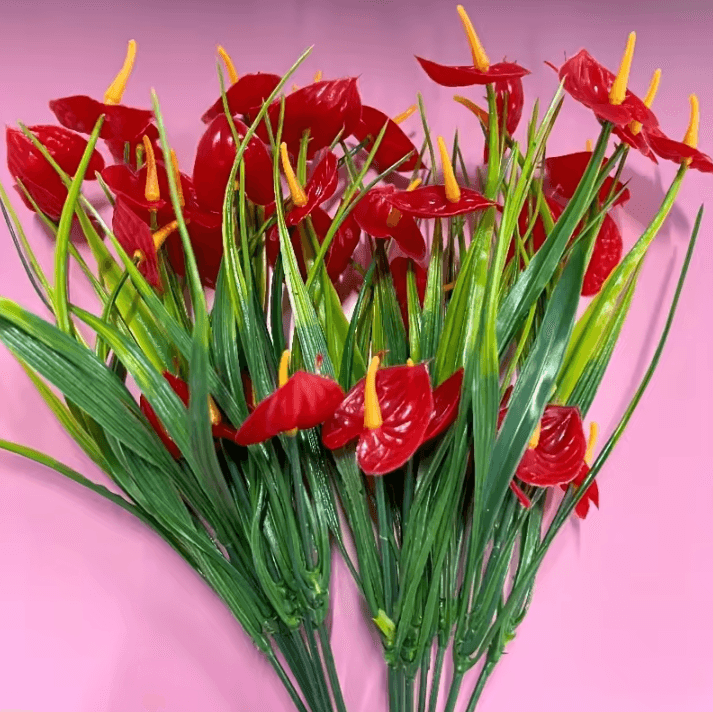 2Pcs Artificial Flower Bouquets – Plastic Fake Flowers for Table Centerpiece Decor and Home Accents