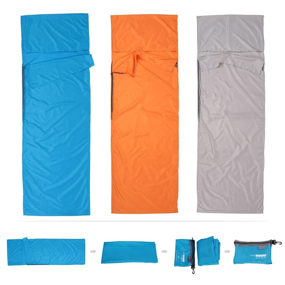 TOMSHOO Sleeping Bag Liner Lightweight Travel Sleeping Bag Liner with Pillowcase for Camping Hiking